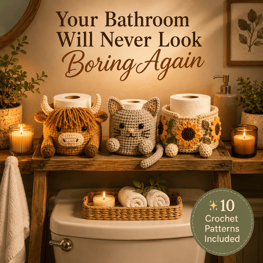 10 Crochet Toilet Paper Holder Patterns Bundle PDF - crochetnook.net