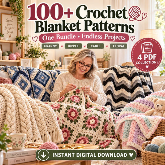 100+ Crochet Blanket Patterns Bundle PDF - crochetnook.net