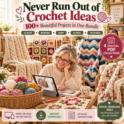 100+ Crochet Blanket Patterns Bundle PDF