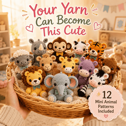 12 Mini Baby Animals Crochet Pattern Bundle (PDF) - crochetnook.net