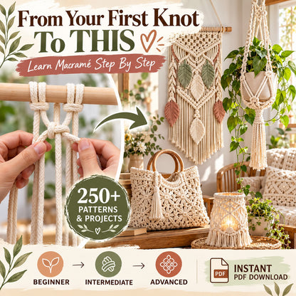 250+ Macramé Patterns Bundle – Beginner to Advanced PDF
