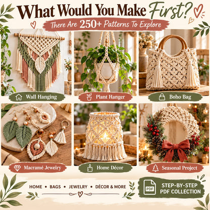 250+ Macramé Patterns Bundle – Beginner to Advanced PDF