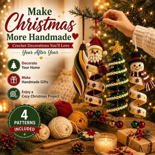 4-in-1 Crochet Christmas Hanging Decorations PDF Pattern - crochetnook.net