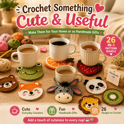 26-in-1 Crochet Coaster Pattern Bundle