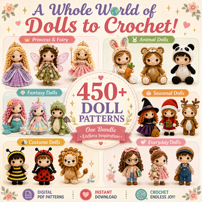 450+ Crochet Doll Patterns Bundle – Amigurumi PDF Collection