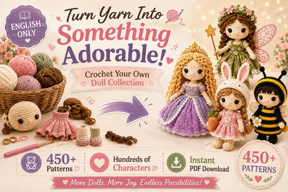 450+ Crochet Doll Patterns Bundle – Amigurumi PDF Collection