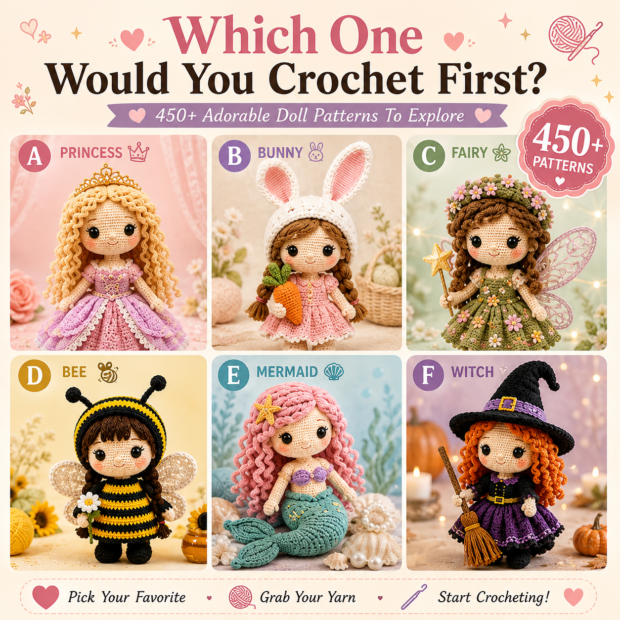 450+ Crochet Doll Patterns Bundle – Amigurumi PDF Collection