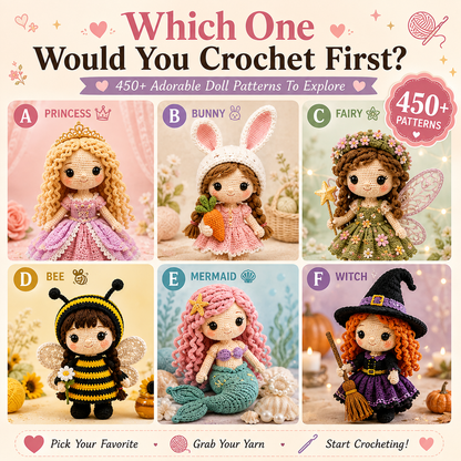 450+ Crochet Doll Patterns Bundle – Amigurumi PDF Collection