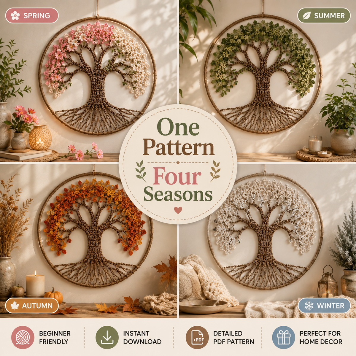 Tree of Life Crochet Wall Hanging Pattern PDF