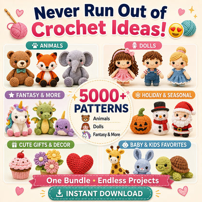 5000+ Amigurumi Crochet Patterns – PDF Bundle