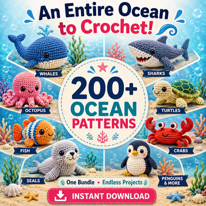 200 + Ocean Amigurumi Patterns (PDF)