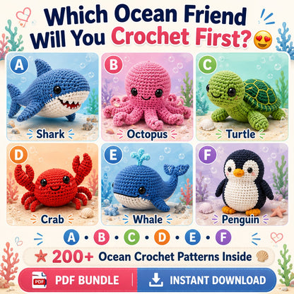 200 + Ocean Amigurumi Patterns (PDF)