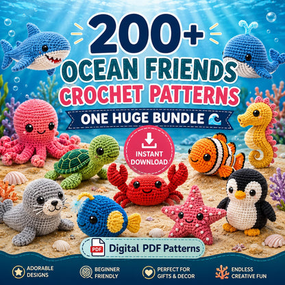 200 + Ocean Amigurumi Patterns (PDF)