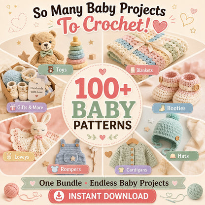 100+ Baby Crochet Patterns Bundle