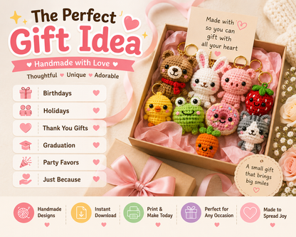 135 Keychain Amigurumi Crochet Pattern Bundle