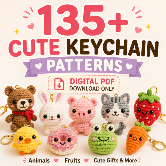 135 Keychain Amigurumi Crochet Pattern Bundle