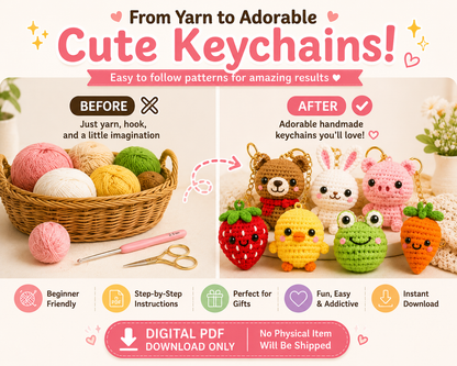 135 Keychain Amigurumi Crochet Pattern Bundle