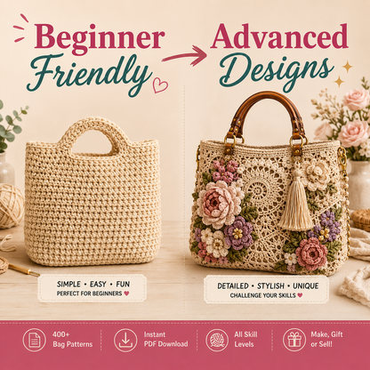 400+ Crochet Bag Patterns Bundle