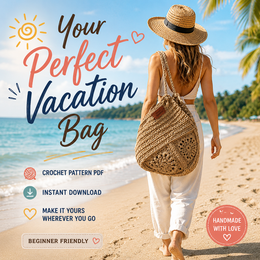 Jute Crochet Bag Pattern - Stylish Granny Square Tote Design