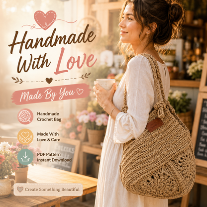 Jute Crochet Bag Pattern - Stylish Granny Square Tote Design