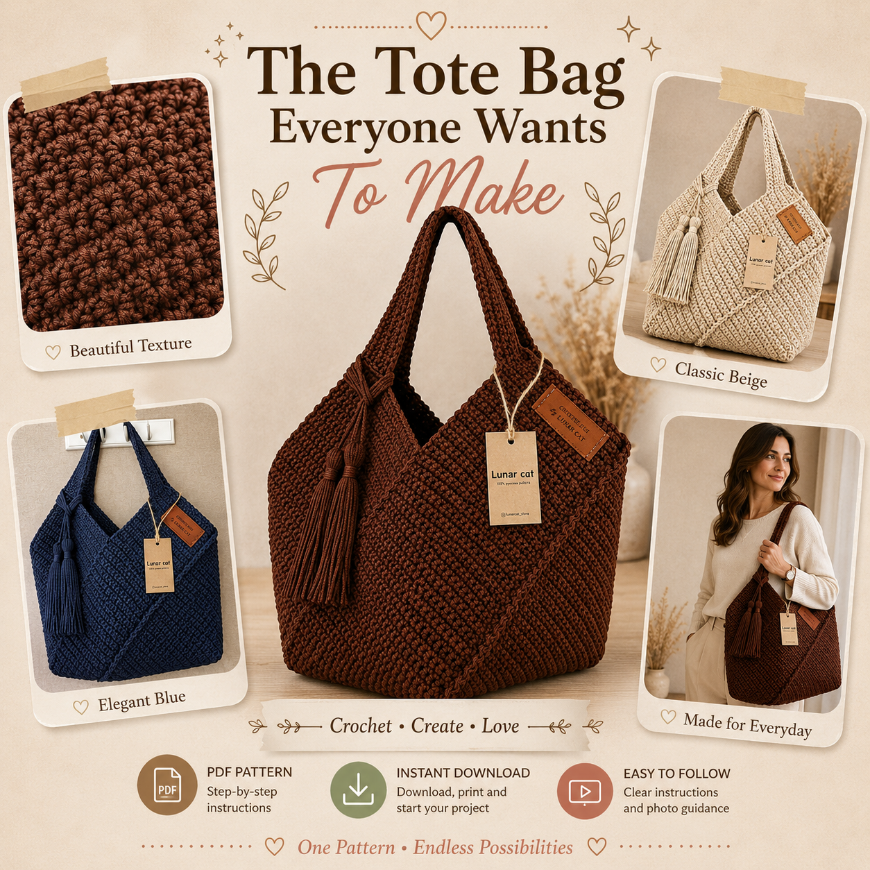 Reusable Crochet Tote Bag Pattern