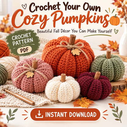 Easy Crochet Pumpkin Pattern – 6 Sizes + Video