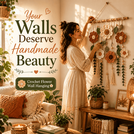Crochet Flower Wall Hanging Pattern - crochetnook.net
