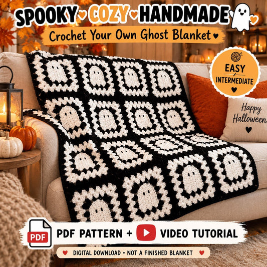Ghost Granny Square Blanket Crochet Pattern + Video - crochetnook.net