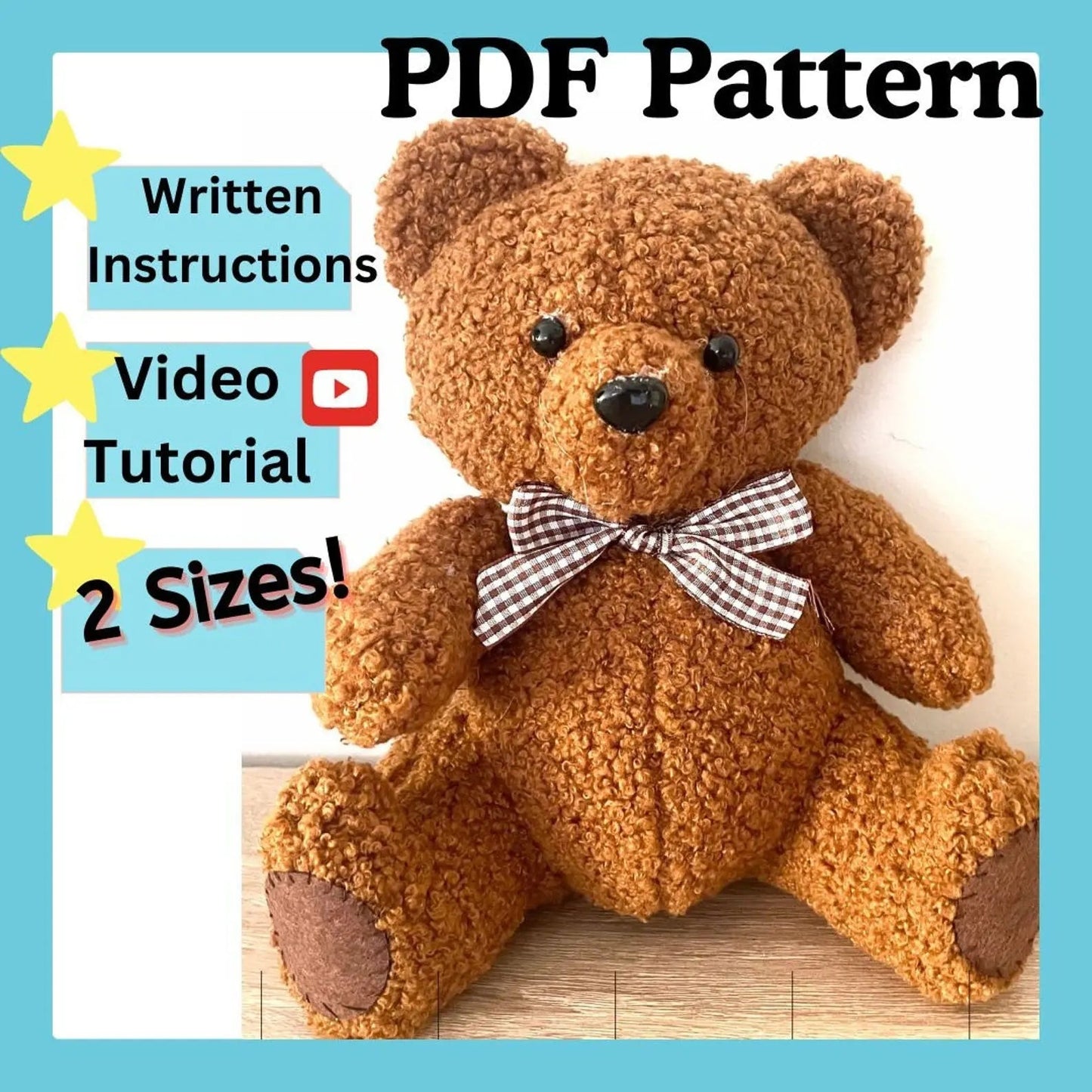 Ultimate DIY Teddy Bear Sewing Pattern (PDF) + Step-by-Step Video Tutorial – Instant Download! The Crochet Nook