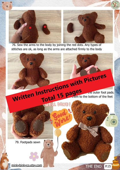Ultimate DIY Teddy Bear Sewing Pattern (PDF) + Step-by-Step Video Tutorial – Instant Download! The Crochet Nook