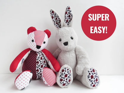 Mini Memory Bear & Bunny Sewing Kit PDF The Crochet Nook