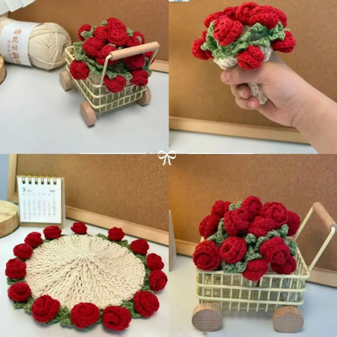 Rose Coaster & Flower Basket Crochet Pattern PDF – 5 Languages The Crochet Nook