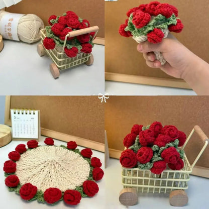 Rose Coaster & Flower Basket Crochet Pattern PDF – 5 Languages The Crochet Nook