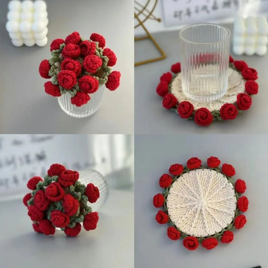 Rose Coaster & Flower Basket Crochet Pattern PDF – 5 Languages The Crochet Nook