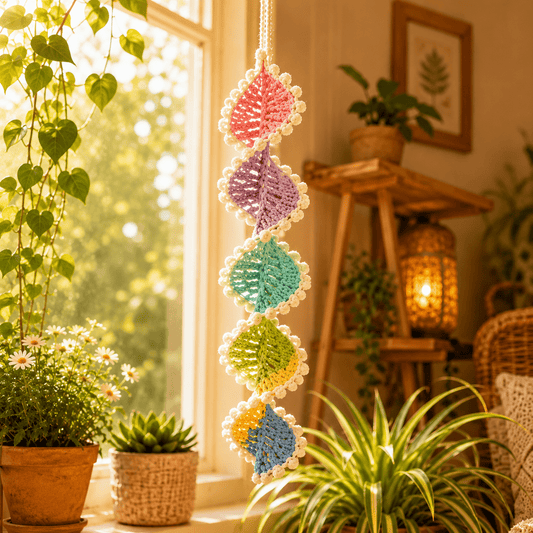 Pastel Crochet Spiral Wind Spinner Pattern PDF - crochetnook.net