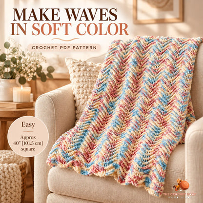 Rainbow Ripple Texture Baby Blanket crochet baby blanket in a cozy lifestyle setting; digital crochet PDF pattern.