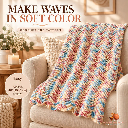 Rainbow Ripple Texture Baby Blanket crochet baby blanket in a cozy lifestyle setting; digital crochet PDF pattern.