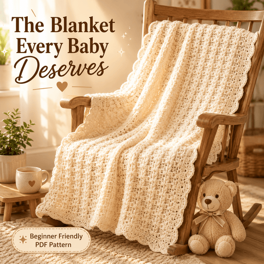 Waffle Stitch Baby Blanket Crochet Pattern PDF - crochetnook.net